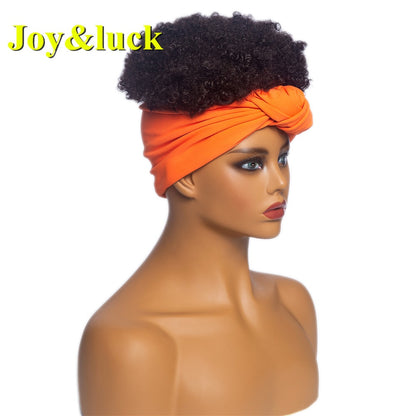 Beauty Synthetic  Headband Wig African Women Turban Wig