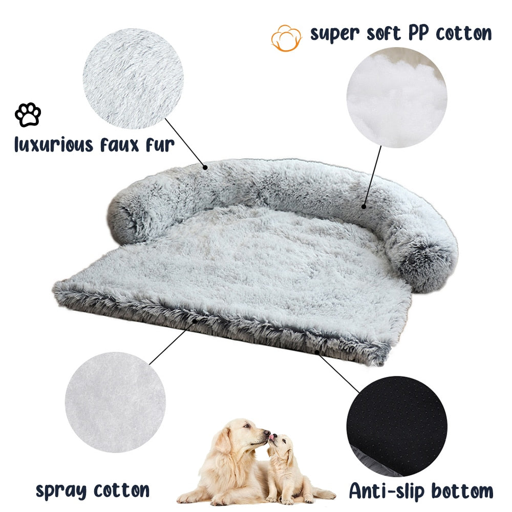 Dog Sofa Bed Cover Calming Plush Mat