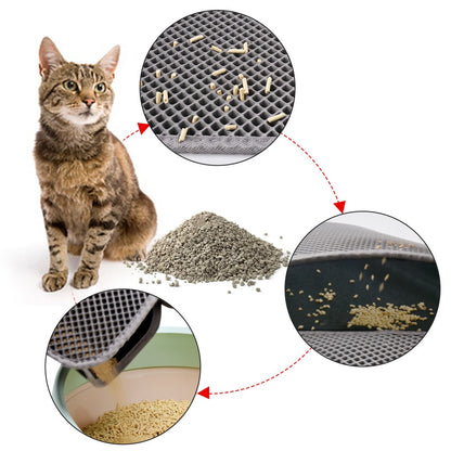 Pet Cat Litter Mat Double Layer Waterproof Litter Cat Bed