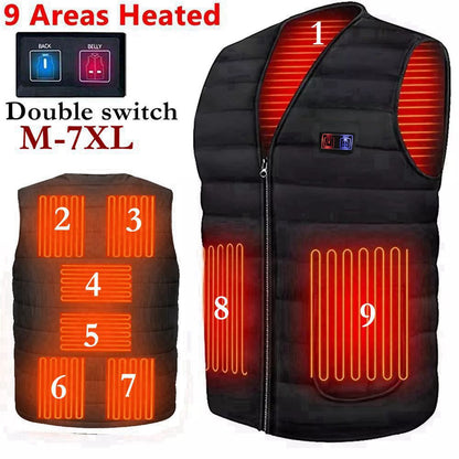 Men Autumn winter Smart heating Cotton Heating Vest