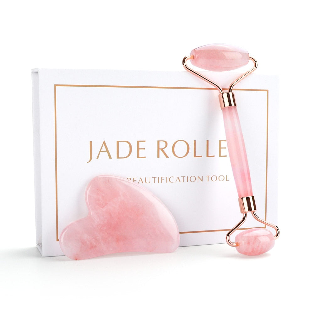 Beauty Natural Rose Quartz Roller Facial Jade Roller Stone