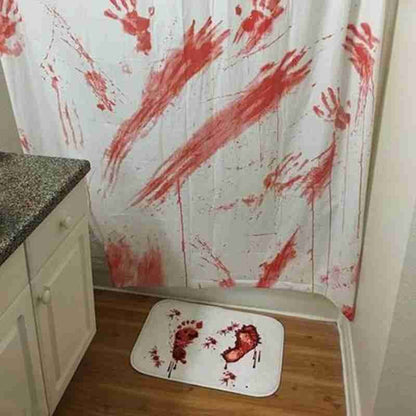 Soft Halloween Style Rug Decoration Blood Footprints Non-slip Mat Bathroom