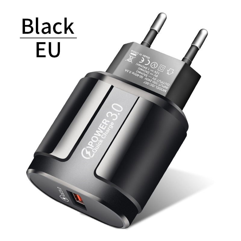 Quick Charge QC 3.0 USB US EU Charger Universal Mobile Phone Charger