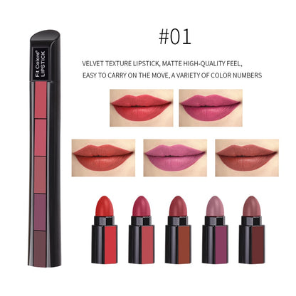 Beauty 5 In 1 Matte Lipstick Kit Waterproof Nude Combination
