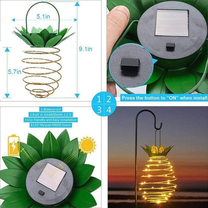 1 to 2 Pieces 24LED Pineapple Solar Patio Lights