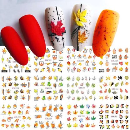 Beauty 12pieces Cute Christmas Nail Stickers Cartoon Animal Design