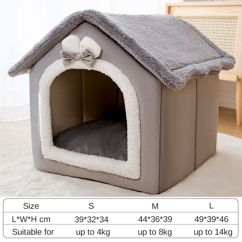 Dog House Kennel Soft Pet Bed Small Cat Tent