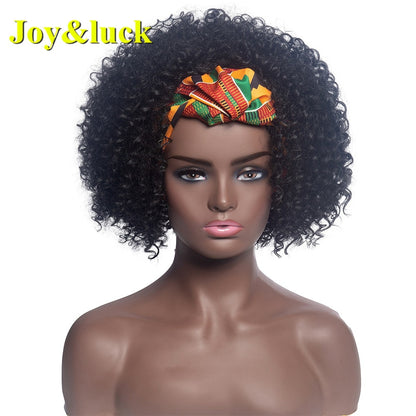 Beauty Synthetic  Headband Wig African Women Turban Wig