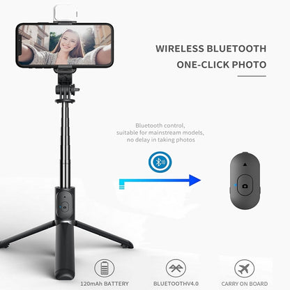 Wireless Bluetooth-compatible Selfie Stick Foldable