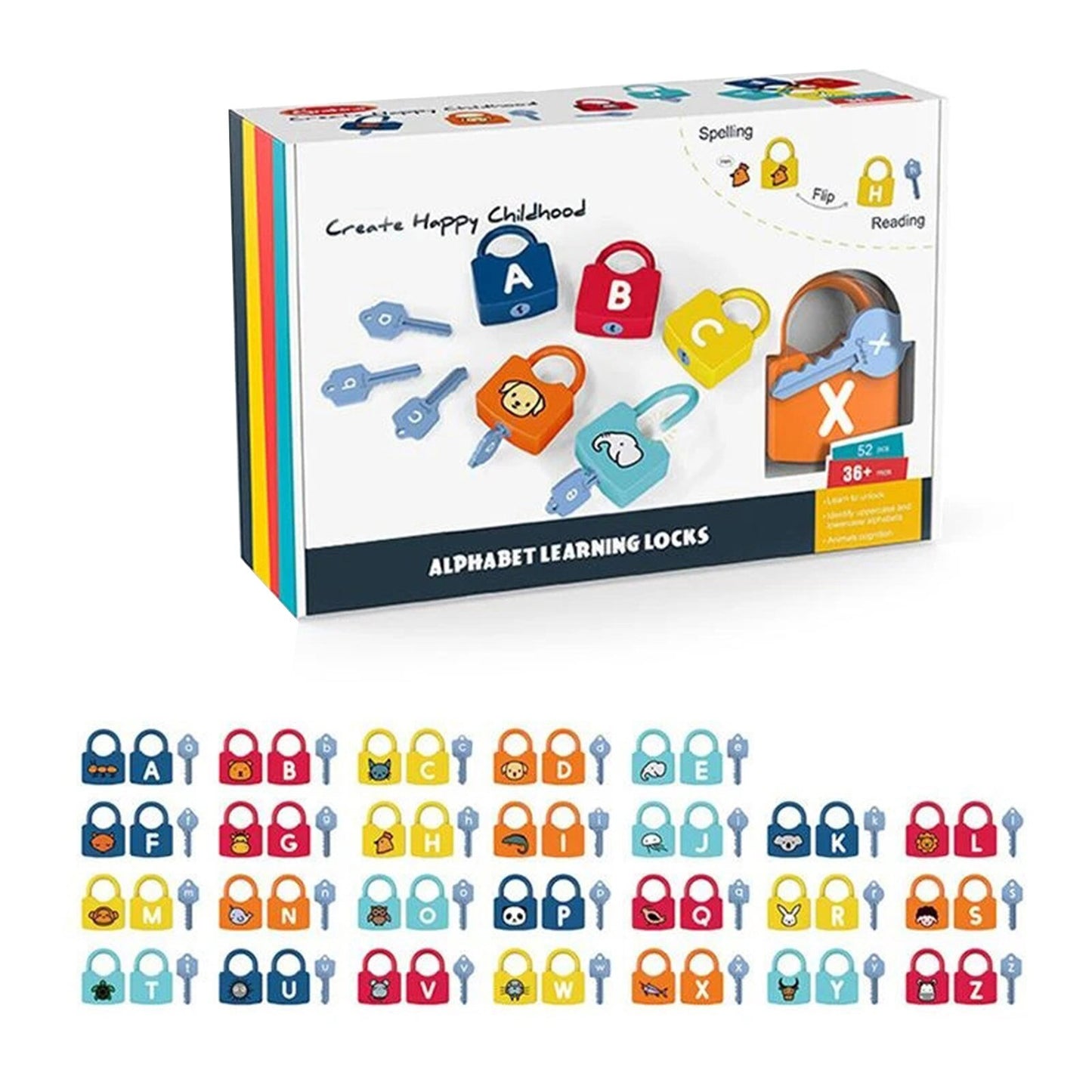 Lock And Key Pairing Alphanumeric Alphabet Learning Toy