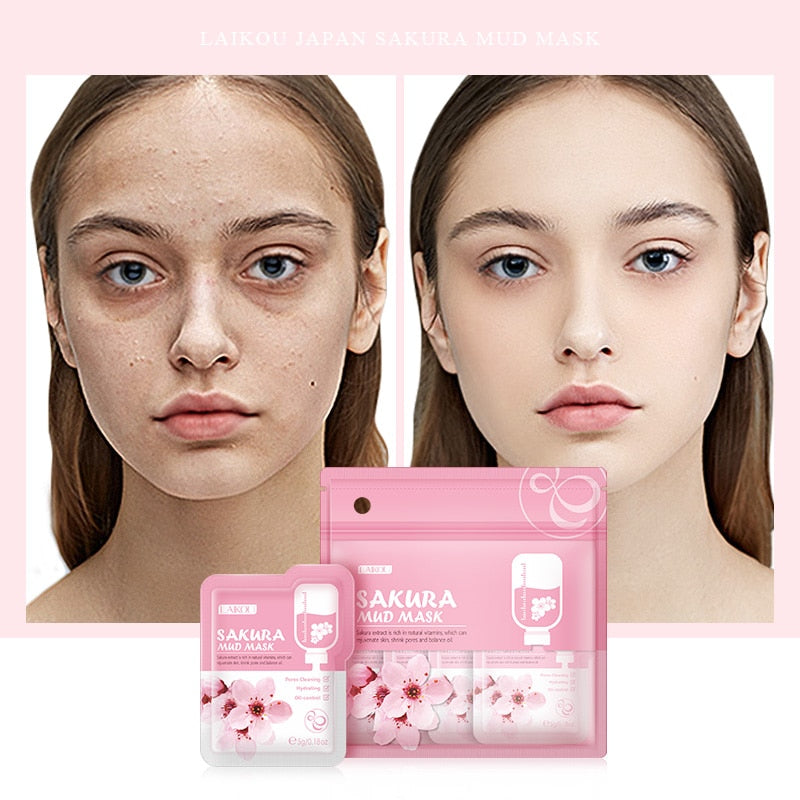 Beauty Sakura Mud Face Mask Cleansing Whitening Moisturizing