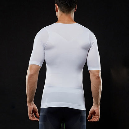 Men Compression Short Sleeve T-Shirt Belly Control Body Build Health Product