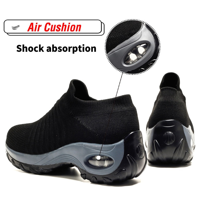 Women Tennis Shoes Breathable 5CM Height Increase Sports Sneakers
