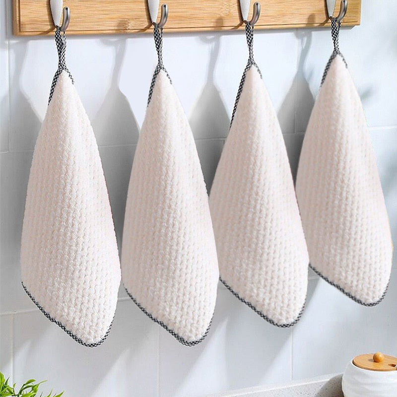 5pieces Household Kitchen Rags Microfiber Towel Cleaning Cloth