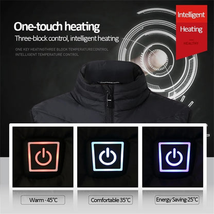 New USB Electric Heated Vest Winter Smart Heating Jackets