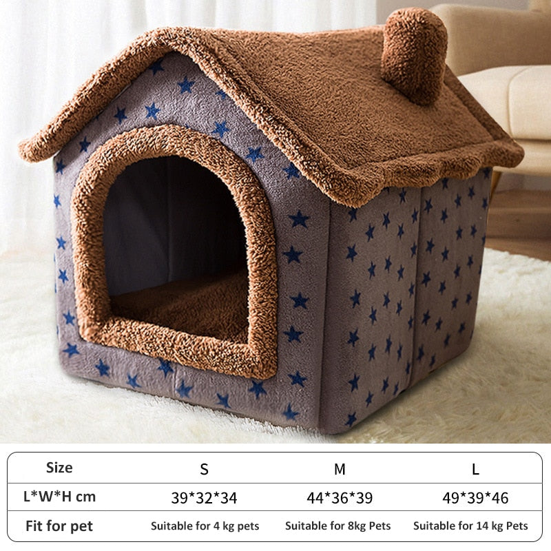 Cat Bed Sleep House Warm Cave Dog Kennel