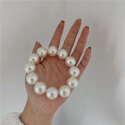 Woman Big Pearl Hair Ties Fashion Korean Style