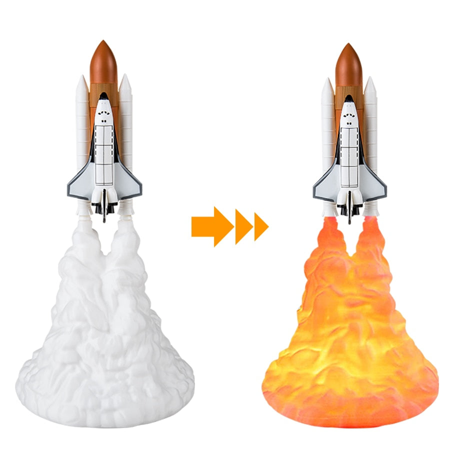 3D Print Space Shuttle Lamp Rocket Night Light Lights