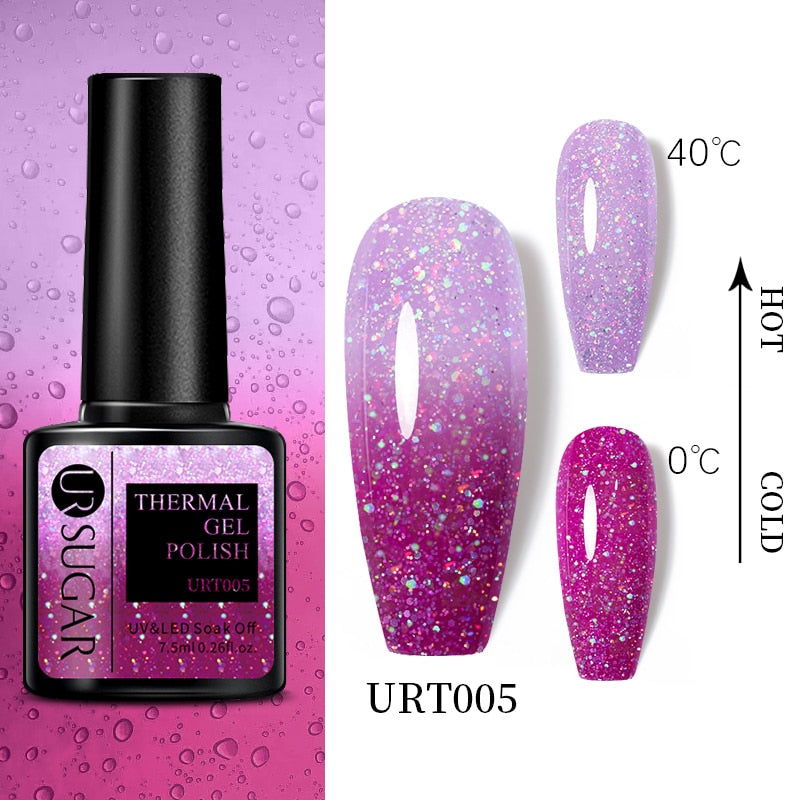 Beauty Thermal Ultra-thin Glitter 3 Colors Soak Off Nail Art Gel