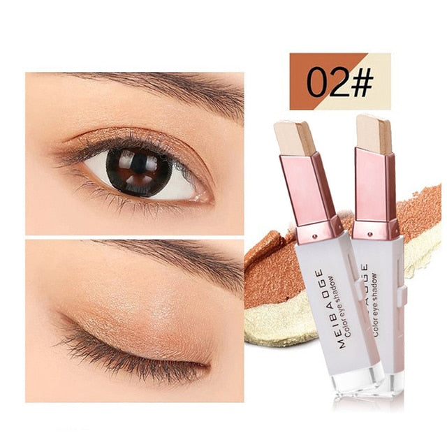 Beauty Double Color Glitter Eye shadow Stick Matte Eyeshadow Makeup