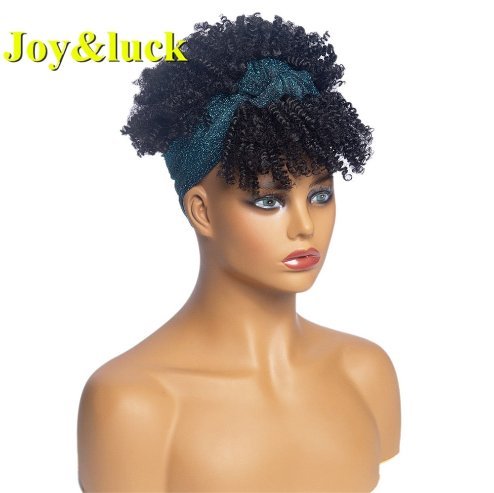 Beauty Synthetic  Headband Wig African Women Turban Wig