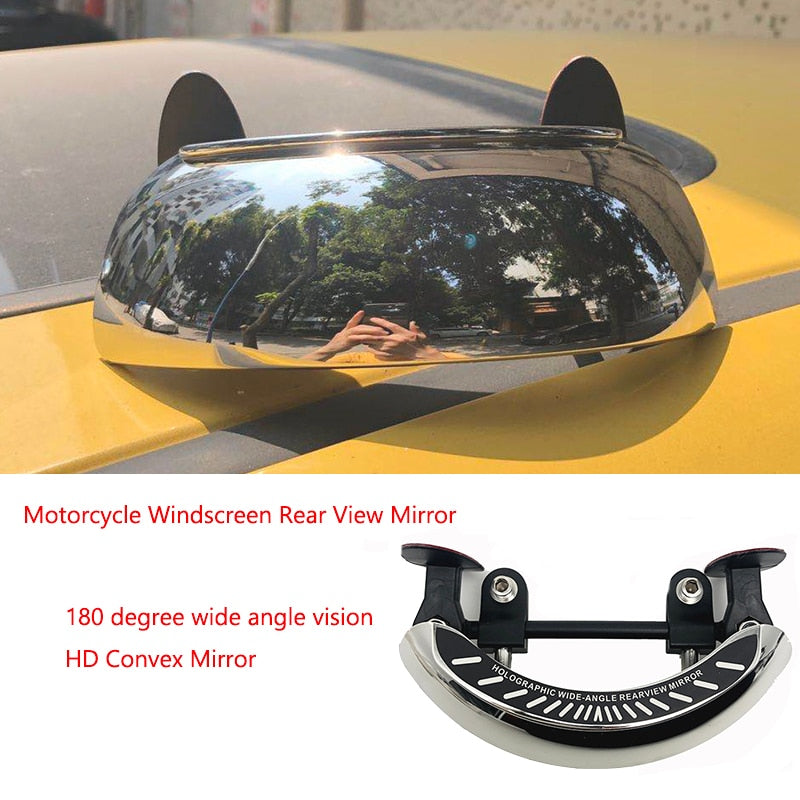 Motorcycle Windscreen 180 Degree Blind Spot Mirror