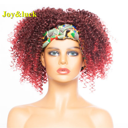 Beauty Synthetic  Headband Wig African Women Turban Wig