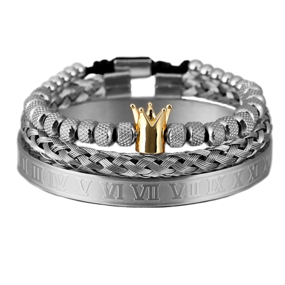 Luxury 3pieces Set Stainless Steel Bracelet