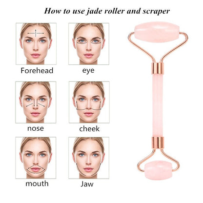 Beauty Facial Massager Roller Slimming Jade Scraping Mask Brush