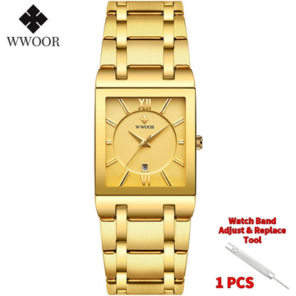 Gold Watch Men Square Mens Watches