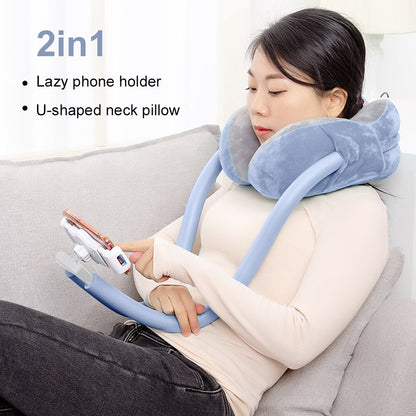 2-in-1 U-Shaped Neck Pillow With Gooseneck