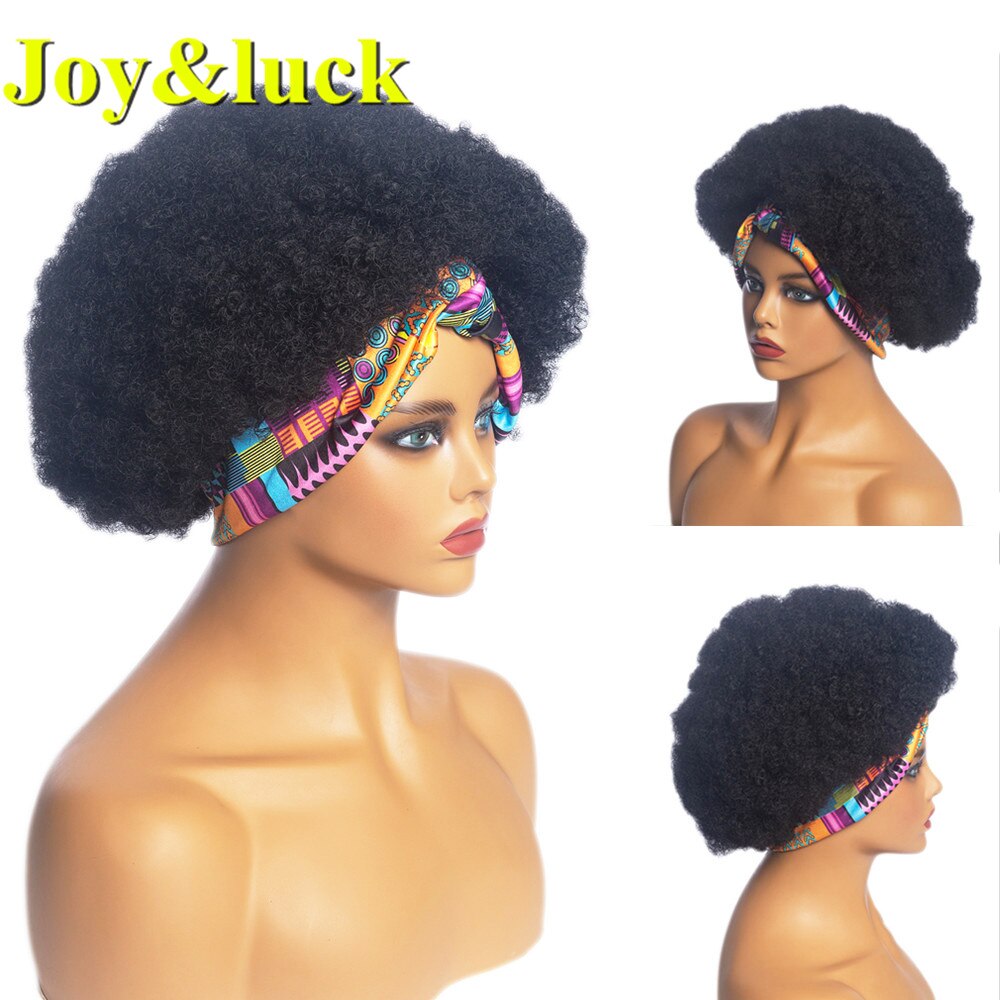 Beauty Synthetic  Headband Wig African Women Turban Wig