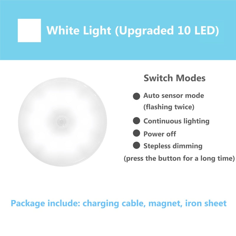 PIR Motion Sensor LED Night Light USB Dimmable Night Lamp