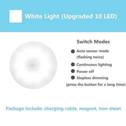 PIR Motion Sensor LED Night Light USB Dimmable Night Lamp
