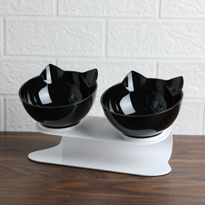 Non slip Cat Bowls Double Pet Bowls Stand Food and Water