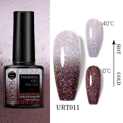 Beauty Thermal Ultra-thin Glitter 3 Colors Soak Off Nail Art Gel