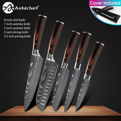 Kitchen Knives Stainless Steel Laser Damascus Knife