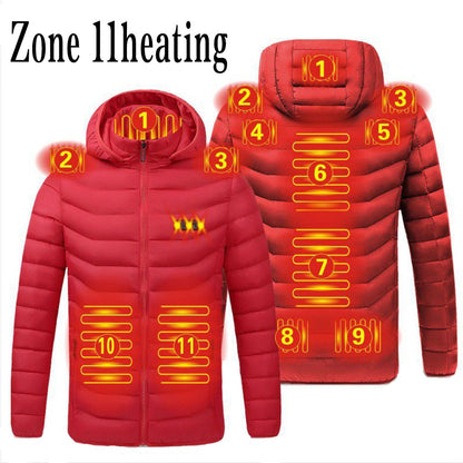 Heated Vest Jacket Washable Usb Charging Hooded