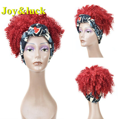 Beauty Synthetic  Headband Wig African Women Turban Wig