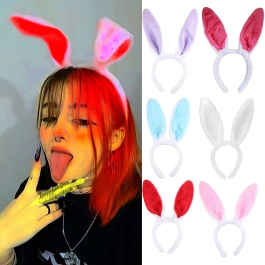 Cute Fluffy Rabbit Ears Hairbands For Women Halloween