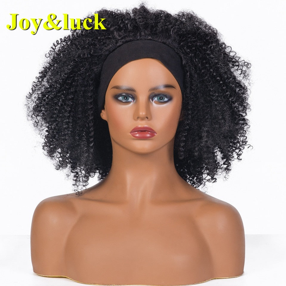 Beauty Synthetic  Headband Wig African Women Turban Wig