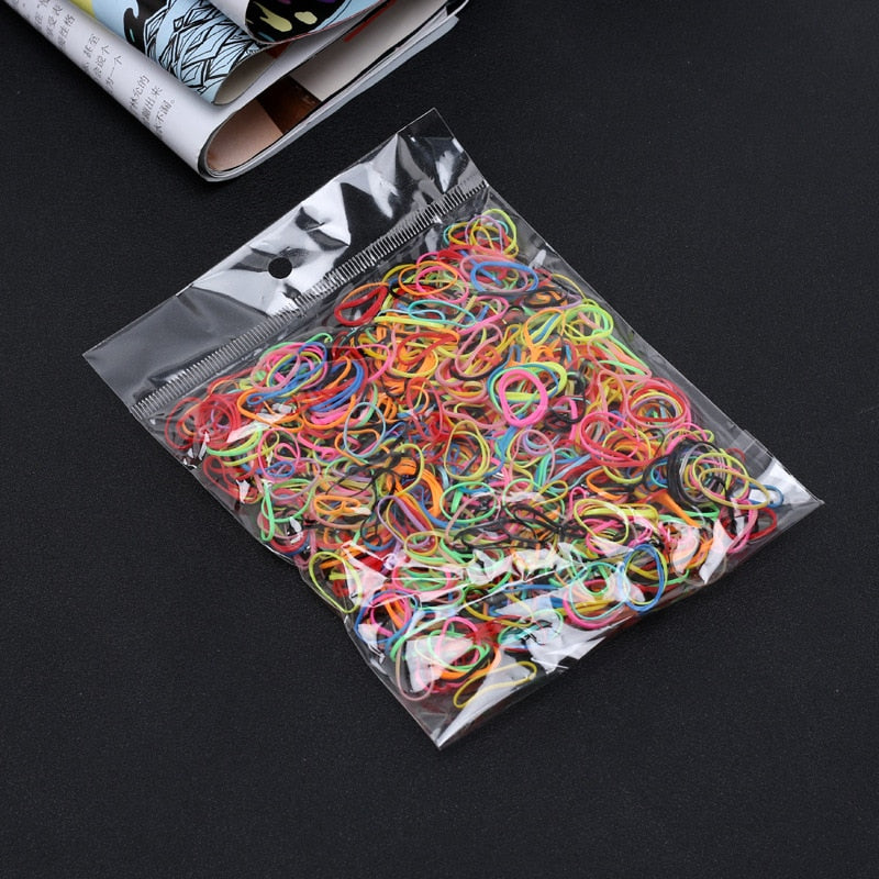 200 pieces bag Mixed Colorful Rubber Bands Girls Pet