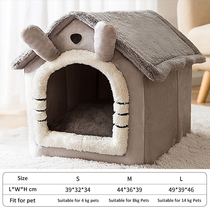 Dog House Kennel Soft Pet Bed Tent