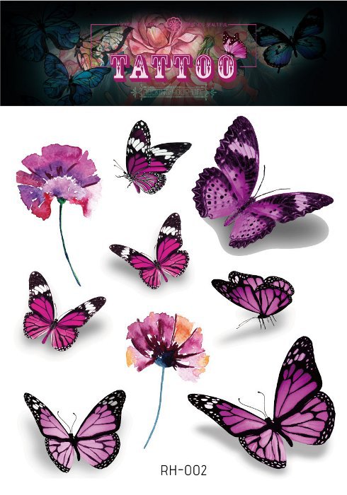 1 Pc Butterfly 3D Temporary Tattoo Sticker for Women Girls