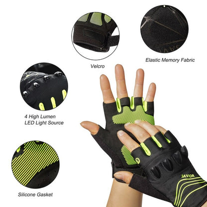 Cycling Gloves Luminous Breathable Half Short Finger