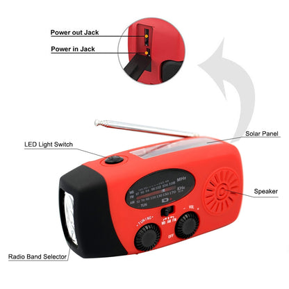 Multifunctional Hand Radio Solar Crank Dynamo