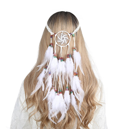 Boho Feather Headband for Woman Festival Hair Accessories