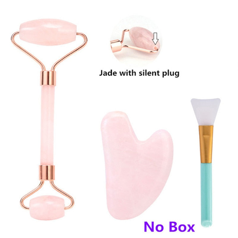 Beauty Facial Massager Roller Slimming Jade Scraping Mask Brush