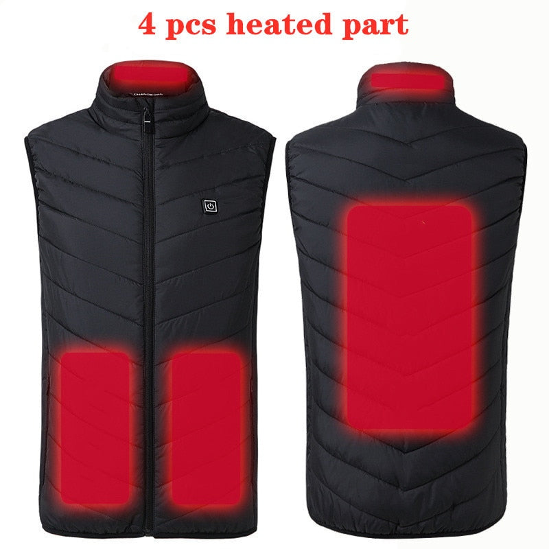 9 Areas Heated Vest Jacket USB Men Winter Electrical Heating Jacket