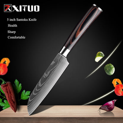 Chef knife Set Kitchen Knives Laser Damascus Pattern